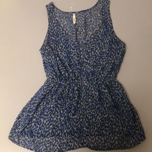 Blue and Grey See-Thorough Blouse